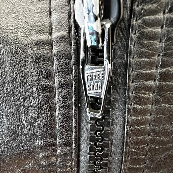 Vintage 1970s/80s Spanish Leather Jacket – Black Zip-Up, Pockets, Size 38 (S/M) - Picture 4 of 11